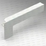 Capac lateral tip C pentru glaf aluminiu premium 180mm alb dreapta