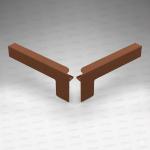 Set capace tip C glaf aluminiu premium 320mm stejar auriu ( stânga-dreapta )