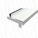 Capac lateral tip L pentru glaf aluminiu premium 280mm alb dreapta