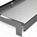 Capac lateral tip L pentru glaf aluminiu premium 320mm argintiu dreapta
