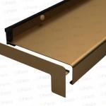 Capac lateral tip L pentru glaf aluminiu premium 340mm bronz deschis dreapta