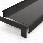 Capac lateral tip L pentru glaf aluminiu premium 70mm maro dreapta