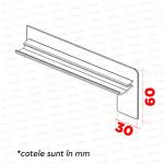 Capac lateral tip L pentru glaf aluminiu premium 340mm bronz deschis dreapta