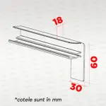 Capac lateral tip C pentru glaf aluminiu premium 180mm alb dreapta